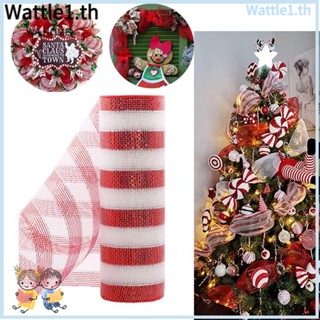 Wttle ริบบิ้นตาข่าย สีแดง และสีขาว สําหรับตกแต่งต้นคริสต์มาส DIY