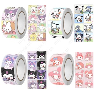 500 ชิ้น Sanrio Collection Hellokitty Roll Paste สติกเกอร์ตกแต่งบัญชีมือเทปปิดผนึก Expression การ์ตูนน่ารัก miyia