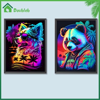 【Doub X ✮】ภาพวาดปักเพชร ทรงกลม ลายสัตว์ 5D DIY สําหรับตกแต่งบ้าน ✮