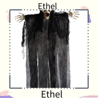 Ethel1 พร็อพหัวกะโหลกผีสยองขวัญ DIY สําหรับแขวนตกแต่งปาร์ตี้ฮาโลวีน