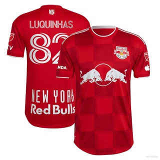 เสื้อยืดแขนสั้น ลายทีมชาติฟุตบอล Ani 2023 MLS Luquinhas New York Red Bulls Jersey พลัสไซซ์