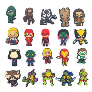 อุปกรณ์เสริม จี้รูป Marvel Hero Jibbitz สําหรับรองเท้า Crocs Ninja Turtles Jibits Charm Pin Iron Man Avengers Jibitz Crocks สําหรับผู้หญิง