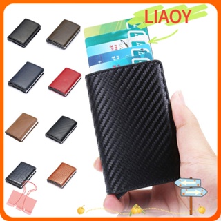 Liaoy กระเป๋าสตางค์ หนัง PU ป๊อปอัพ อัตโนมัติ อเนกประสงค์ บล็อก RFID