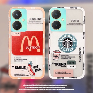 ใหม่ เคสโทรศัพท์มือถือแบบนิ่ม ใส กันกระแทก ลาย McDonalds Starbucks สําหรับ VIVO Y27 Y36 Y78 4G 5G Y02t Y02A 2023 Y27 Y36