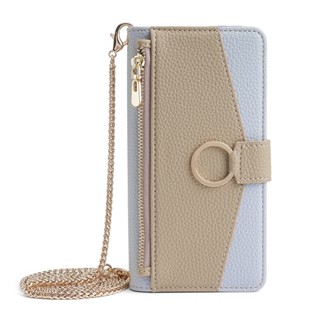 เคสหนัง ฝาพับ พร้อมช่องใส่บัตร สายคล้องไหล่ โลหะ สําหรับผู้หญิง Realme GT2 Explorer Master Pro