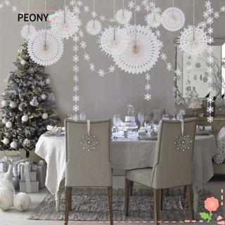 Peonypavilion แบนเนอร์กระดาษ สีขาว สําหรับตกแต่งเทศกาลคริสต์มาส