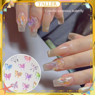 ✧Ready Stcok 20pcs Nail Art Colorful Light Changing Butterfly Jewelry Stereo 3d Resin Butterfly Mixed Nail Accessories เครื่องมือแต่งเล็บสำหรับร้านเล็บทรงสูง