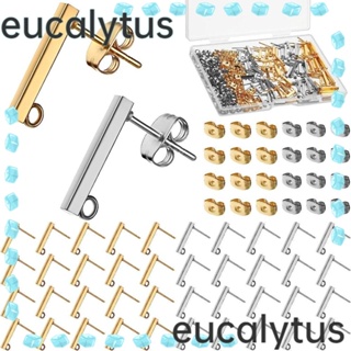 Eucalytus1 ต่างหูสตั๊ด สเตนเลส สีเงิน ทอง ต่างหูน็อต ต่างหูสตั๊ด พร้อมห่วง สเตนเลส เครื่องประดับ