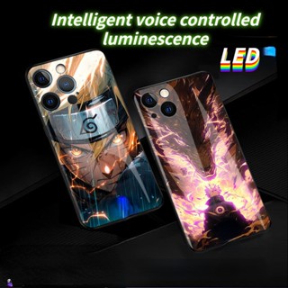 Mg เคสโทรศัพท์มือถือแบบแก้ว ลายสุนัขจิ้งจอก มีไฟ LED สําหรับ Samsung S21ULTRA S21+ S22+ S22ULTRA S20+ A12 A72 A71 A52 A51 A32 A21S NOTE10+ NOTE20ultra S23 S23Ultra S23+ A14