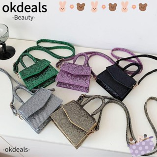 Okdeals กระเป๋าสะพายไหล่ กระเป๋าถือแฟชั่น สีเงิน สีสดใส สําหรับสตรี