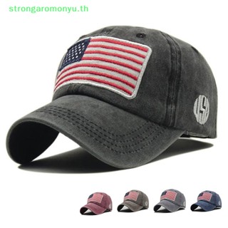 Strongaromonyu หมวกเบสบอล ลายธงอเมริกัน USA ถอดออกได้