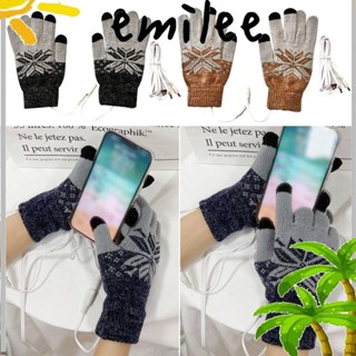 Emilee ถุงมืออุ่นไฟฟ้า แฟชั่น ชาร์จ USB สําหรับผู้ชาย ผู้หญิง