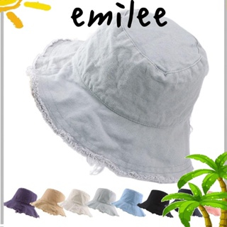 Emilee หมวกบักเก็ต, ผ้าฝ้าย ป้องกันรังสียูวี ชาวประมง, เดินทางกลางแจ้ง ขนาดใหญ่ รังสีหัวโต หมวกตกปลา ผู้หญิง ผู้ชาย