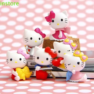 Instore ตุ๊กตาฟิกเกอร์ การ์ตูนแมวเฮลโลคิตตี้ Q Version 6 ชิ้น ต่อชุด