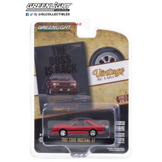 โมเดลรถยนต์ Ford Mustang GT The Boss is Back ขนาด 1:64 3-1982 สีเขียวอ่อน สไตล์โบราณ