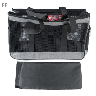 PP Cat Carrier Bag Breathable Space Pet Travel with Handle and Zipper for Outdoor สีเทา