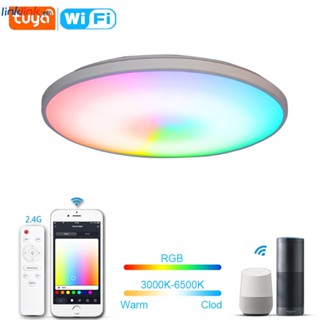 【ลดกระหน่ำ】tuya Home Wifi Smart Ceiling Light Rgb+c+w Smart Life Compatible with Alexa Go-ogle Home Linklink