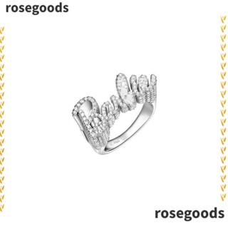 Rosegoods1 แหวนเพชรทองเหลือง แหวนบาร์บี้แต่งงาน ตัวอักษรบาร์บี้ แฟชั่น แหวนข้อต่อ พลอยเทียม ผู้หญิง