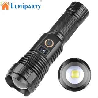 Lumiparty ไฟฉาย Led Ip67 หน้าจอดิจิทัล กันน้ํา ซูมได้ Type-c ชาร์จ Usb Xhp70