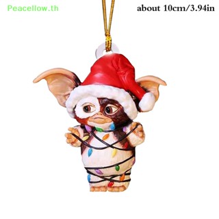 Peacellow Gremlins ฟิกเกอร์หมวกซานต้าคลอส สีเหลือง สําหรับแขวนตกแต่งต้นคริสต์มาส TH