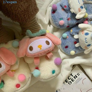 Expen รองเท้าแตะ ตุ๊กตาอนิเมะ Cinnamoroll Kuromi น่ารัก ให้ความอบอุ่น แฟชั่นฤดูใบไม้ร่วง ฤดูหนาว สําหรับเด็ก