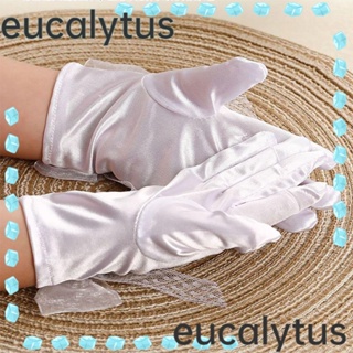 Eucalytus1 ถุงมือยาว ผ้าซาติน ประดับเลื่อม เหมาะกับของขวัญวันเกิด สไตล์เจ้าหญิง สําหรับเด็ก