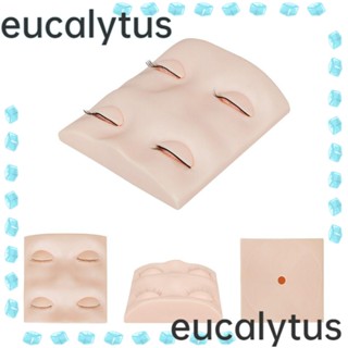 Eucalytus1 หุ่นหัวนางแบบ ซิลิโคน ถอดออกได้ สําหรับฝึกต่อขนตา แต่งหน้า