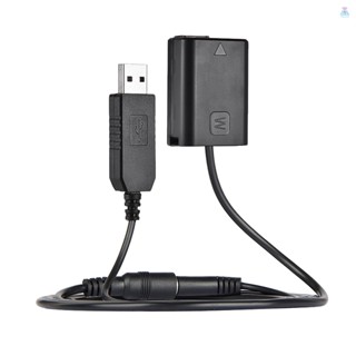 [T&amp;L] Andoer NP-FW50 แบตเตอรี่ดัมมี่ และพาวเวอร์แบงค์ DC (5V 2A) สายอะแดปเตอร์ USB แบบเปลี่ยน สําหรับ AC-PW20 NEX-3 5 6 7 Series A33 A37 A35 A55 a7 a7R a7II A6000 A6300