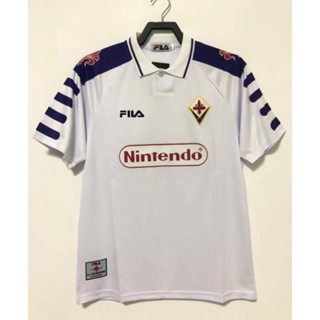 เสื้อกีฬาแขนสั้น ลายทีมชาติฟุตบอล Fiorentina Away 1998 AAA สไตล์วินเทจ แห้งเร็ว ไซซ์ S-XXL