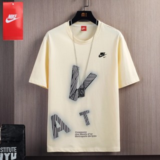 [ขายดี พร้อมส่ง] Nike เสื้อยืดลําลอง ผ้าฝ้ายแท้ 100% แขนสั้น คอกลม ระบายอากาศ ใส่สบาย สําหรับผู้ชาย เหมาะกับการเล่นกีฬา