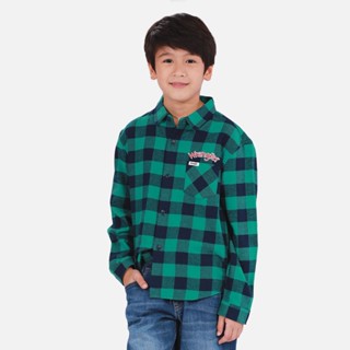 WRANGLER KIDS เสื้อเชิ้ตแขนยาวเด็กผู้ชาย คอลเลคชั่น Christmas Party ทรง REGULAR รุ่น WK C2006104 สีเขียว แรงเลอร์ เสื้อผ้าเด็ก เสื้อผ้าเด็กผู้ชาย เสื้อเชิ้ตแขนยาว