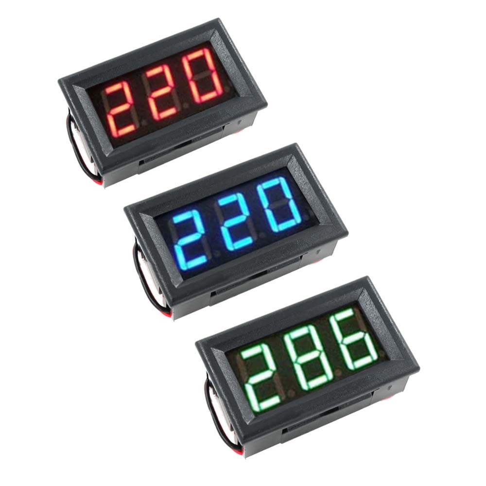 110v-220v-380v โวลต์มิเตอร์แบบดิจิตอล AC 70V ถึง 500V 0.56 นิ้ว LED Digital Panel Meter เครื่องทดสอบแรงดันไฟฟ้าสีแดง/สีเขียว/สีฟ้า monitor