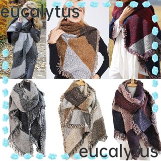 Eucalytus1 ผ้าพันคอ ผ้าคลุมไหล่ ยาว จับคู่สี แฟชั่นสําหรับผู้หญิง