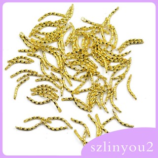 [szlinyou2] บาร์เชื่อมต่อ ทรงโค้ง สีทอง สําหรับทําเครื่องประดับ DIY 100 ชิ้น