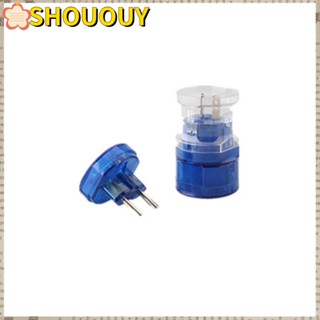 Shououy อะแดปเตอร์ปลั๊กไฟ AC100V-250V พลาสติกใส อเนกประสงค์ แบบพกพา สีฟ้า สําหรับช่างไฟฟ้า