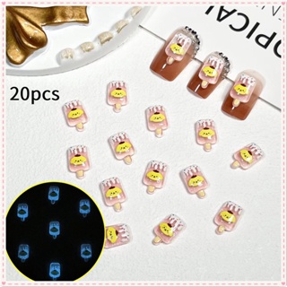 50pcs Nail Art Luminous Sanrio Series เครื่องประดับมินิไอศกรีมเมโลดี้สามมิติน้ำแข็งใสเรซิ่นตกแต่งเล็บเครื่องมือทำเล็บสำหรับร้านเล็บ JOYFEEL