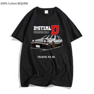 เสื้อยืดลําลอง ผ้าฝ้าย แขนสั้น พิมพ์ลาย Initial D Trueno AE86 Drift Car แฟชั่นฤดูร้อน สไตล์ฮิปฮอป สําหรับผู้ชาย