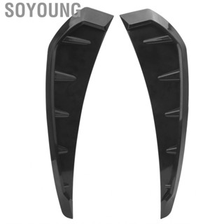 Soyoung Side Fender Decor Pair Trim Universal PU Rubber Front Vent Cover 340x80mm Glossy for Car Exterior