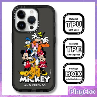 Pingcoo - เข้ากันได้สำหรับ เคส iphone 11 เคสไอโฟน เคสไอโฟน11 เคสนิ่มเคสใสหนากันกระแทกกรอบป้องกันกล้องสีดำขอบสีชมพูการ์ตูนน่ารักครอบครัวเมาส์เข้ากันได้กับ iPhone 13 12 11 Pro Max XR XS 7