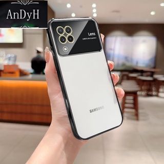 Andyh เคสโทรศัพท์มือถือแบบนิ่ม TPU ใส กันรอยกล้อง ชุบไฟฟ้า สําหรับ Samsung A22 4G M22 M32 F22 4G