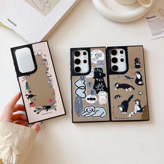 【Playing Cat】casetify เคสโทรศัพท์มือถือแบบนิ่ม กันกระแทก ลายแมว พร้อมกระจก แฟชั่น คุณภาพสูง สําหรับ Samsung s23ultra s23 s23+ s22ultra