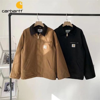 Carhartt ของแท้ 100% เสื้อแจ็กเก็ตเบสบอล ผ้าฝ้าย บุซับใน ทรงหลวม แฟชั่นฤดูหนาว สําหรับผู้ชาย และผู้หญิง