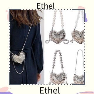 Ethel1 กระเป๋าสะพายข้าง สายโซ่ รูปหัวใจ ขนาดเล็ก แฟชั่นสําหรับผู้หญิง