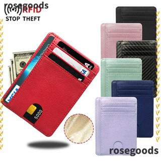 Rosegoods1 กระเป๋าสตางค์หนัง ใบเล็ก 8 ช่อง ใส่เงินได้ สําหรับผู้ชาย ผู้หญิง