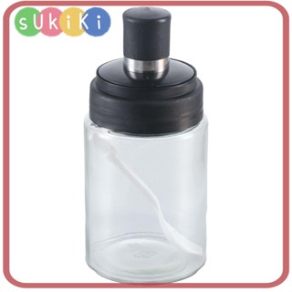 Sukiki ขวดโหลใส่เครื่องเทศ พร้อมฝาปิด สีดํา สําหรับบ้าน