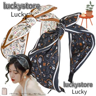 Lucky ที่คาดผม ลายดอกไม้ ผูกปม ผ้าคาดศีรษะ โบว์ สร้างสรรค์ ของขวัญ แต่งหน้า เครื่องประดับผม ที่คาดผม ปมกว้าง สวมใส่ได้ทุกวัน