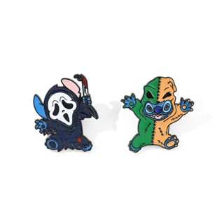 เข็มกลัด Stitch × Halloween อะนิเมะการ์ตูนป้ายโลหะผสมเคลือบ