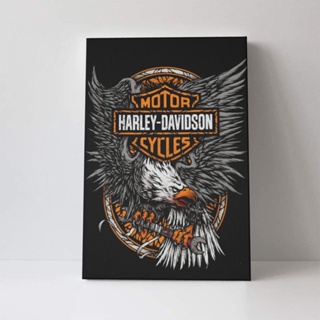 ภาพจิตรกรรมบนผ้าใบ ลาย Harley Davidson ขนาด 40x60 ซม. สําหรับตกแต่งผนังบ้าน