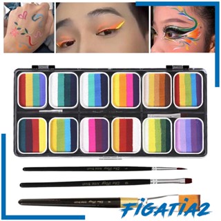 [Figatia2] พาเลทสีเพ้นท์ร่างกาย สีสันสดใส สําหรับปาร์ตี้ฮาโลวีน