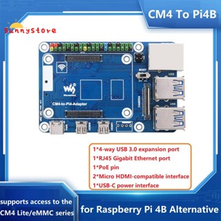 Waveshare บอร์ดขยาย CM4 เป็น Pi4B 4 ทาง USB3.0 +RJ45 Gigabit Ethernet Port CM4 เป็น Pi4 สําหรับบอร์ด Raspberry Pi 4B